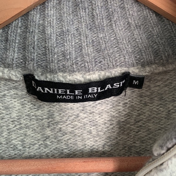 Daniele Blast Wool Striped Pullover Half Zip Knit Made in Italy Sweater sz M - Picture 3 of 5